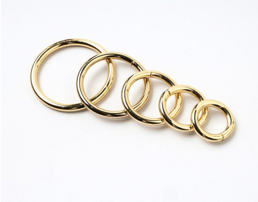 Rust Resistant Spring O Rings Alloy Trigger Round Snap Buckle For Dog Leashes Luggage Belt